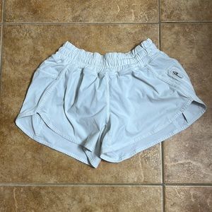 White Lululemon tracker shorts